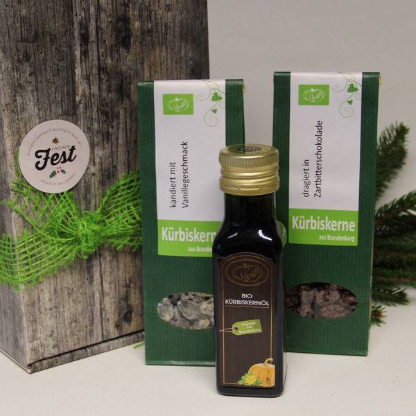 Geschenkbox Mini - Bio Kürbiskerne mit Öl